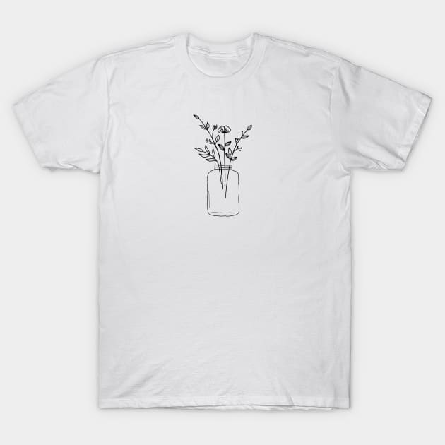 line drawing flowers T-Shirt by canvaslady